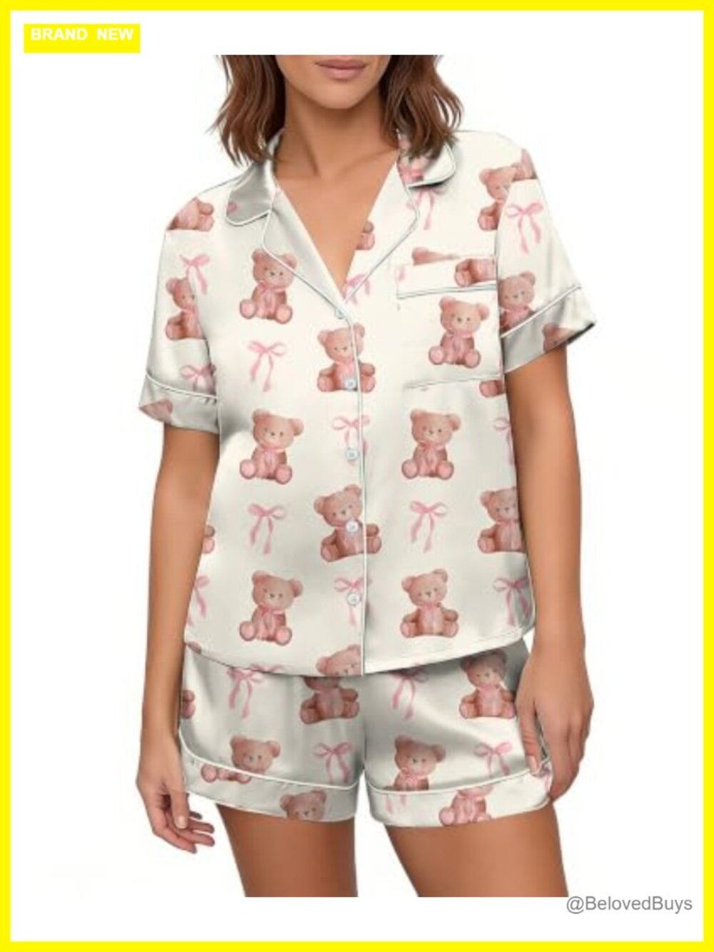 Womens Silk Satin Pajama Set 2 Piece Notch Collar Lounge PJs